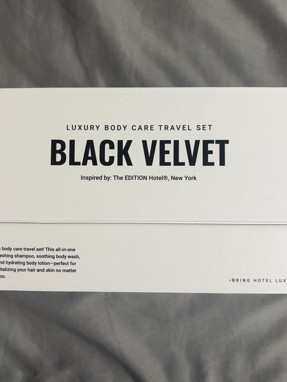 Hotel Collection Black Velvet Luxury Body Care Travel Set - White & Black